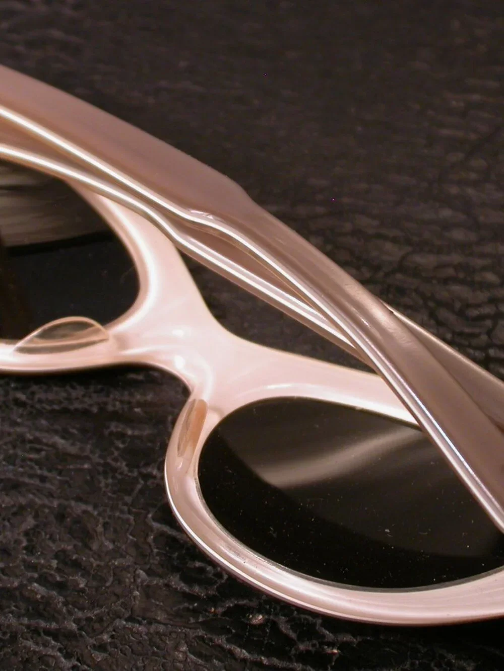 Vintage Fancy Pearl Beige Cat Eye Sunglasses Frames Made In Japan